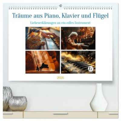 Träume aus Piano, Klavier und Flügel (hochwertiger Premium Wandkalender 2026 DIN A2 quer), Kunstdruck in Hochglanz