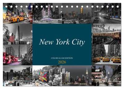 New York City - Color Glam Edition (Tischkalender 2026 DIN A5 quer), CALVENDO Monatskalender