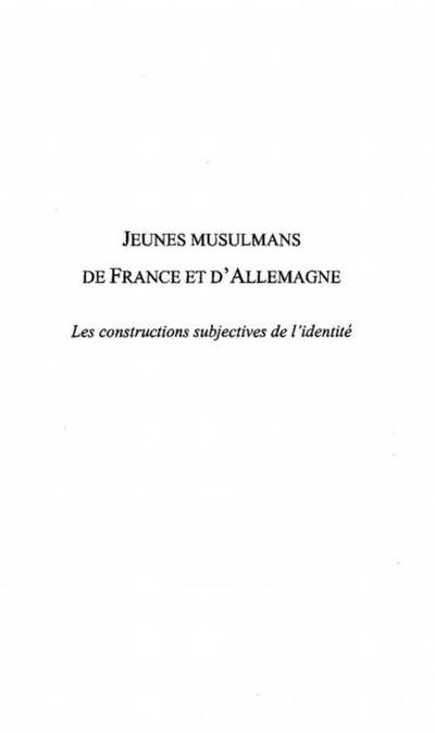 Jeunes musulmans de france et d’allemagne