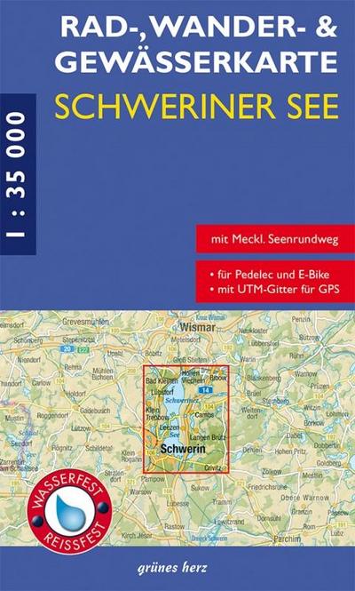 Schweriner See 1 : 35 000 Rad-, Wander- und Gewässerkarte