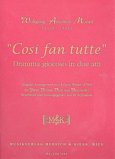 Cosi fan tuttefür Flöte, Violine, Viola und Violoncello