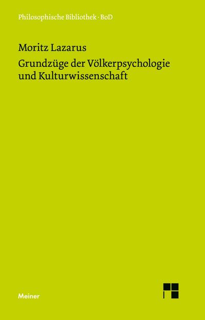 Grundzüge der Völkerpsychologie und Kulturwissenschaft