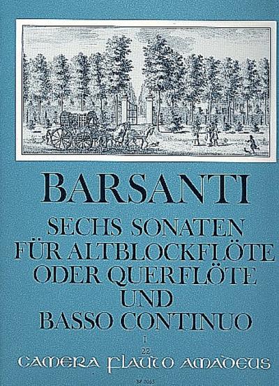 6 Sonaten op.1 Band 1 (Nr.1-3)für Altblockflöte (Flöte) und Bc