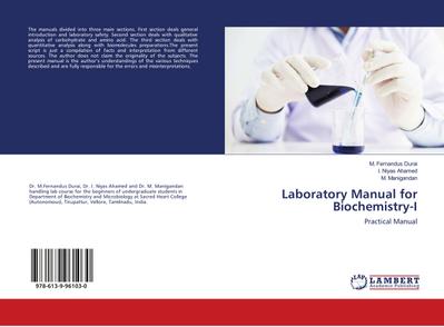 Laboratory Manual for Biochemistry-I