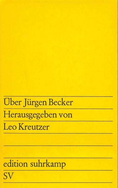 Über Jürgen Becker (edition suhrkamp)