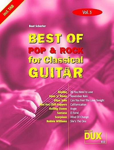 Best of Pop and Rock vol.3for classical guitar