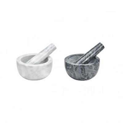 Moerser und Stoessel aus Marmor 2-er Set grau, schwar