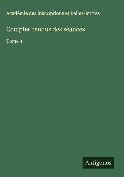 Comptes rendus des séances