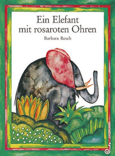 Ein Elefant mit rosaroten Ohren