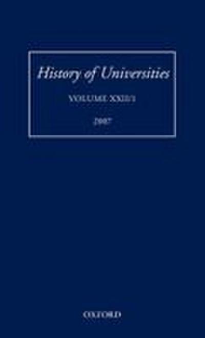 History of Universities, Volume XXII/1