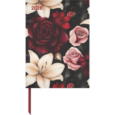 Dark Flowers 2026 - Diary - Buchkalender - Taschenkalender - 16x22