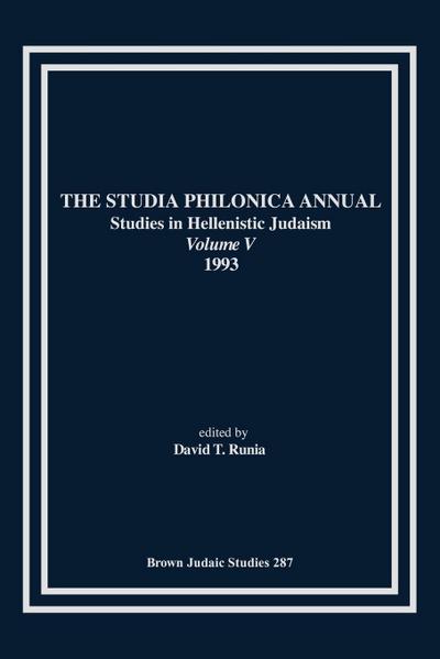 The Studia Philonica  Annual V, 1993