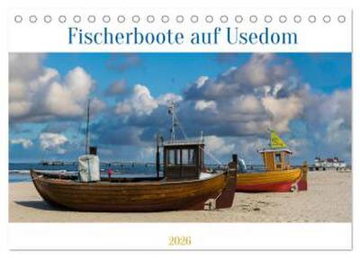 Fischerboote auf Usedom (Tischkalender 2026 DIN A5 quer), CALVENDO Monatskalender