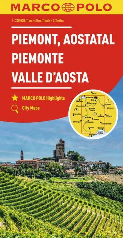 MARCO POLO Regionalkarte Italien 01 Piemont, Aostatal 1:200.000