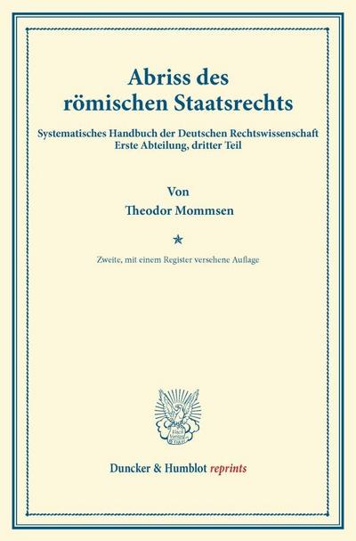 Abriss des römischen Staatsrechts.
