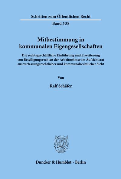 Mitbestimmung in kommunalen Eigengesellschaften.