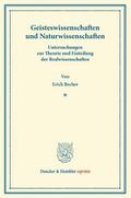 Geisteswissenschaften und Naturwissenschaften.