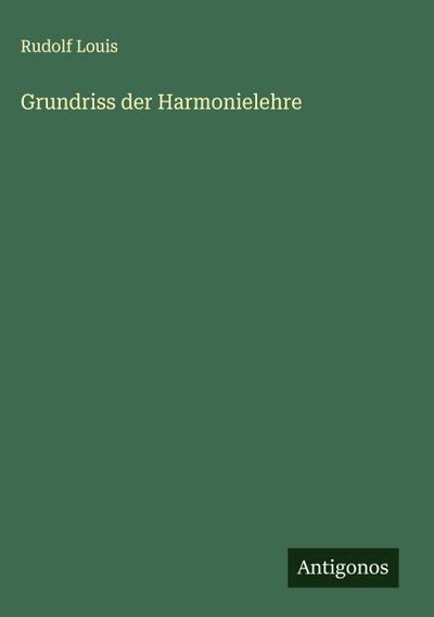 Grundriss der Harmonielehre