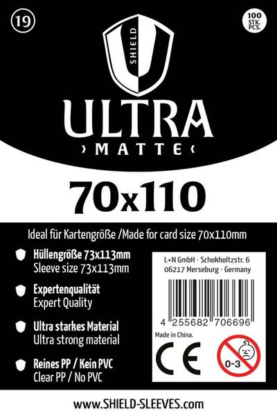 Shield Ultra Matte 19 - 100 Super Sleeves für Kartengröße 70x110 mm