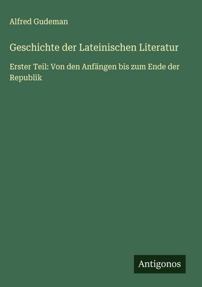 Geschichte der Lateinischen Literatur
