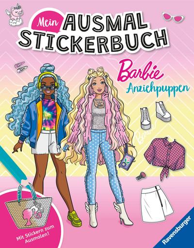 Mein Ausmalstickerbuch Barbie - Anziehpuppen