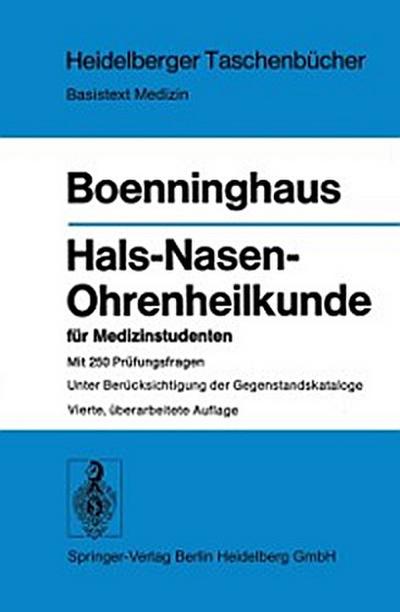 Hals-Nasen-Ohrenheilkunde für Medizinstudenten