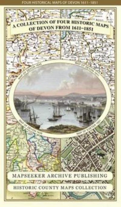 Devon 1611 - 1836 - Fold Up Map that features a collection of Four Historic Maps, John Speed’s County Map 1611, Johan Blaeu’s County Map of 1648, Thomas Moules County Map of 1836 and a Plan of Exeter 1851 by John Tallis.