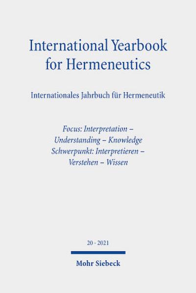International Yearbook for Hermeneutics / Internationales Jahrbuch für Hermeneutik