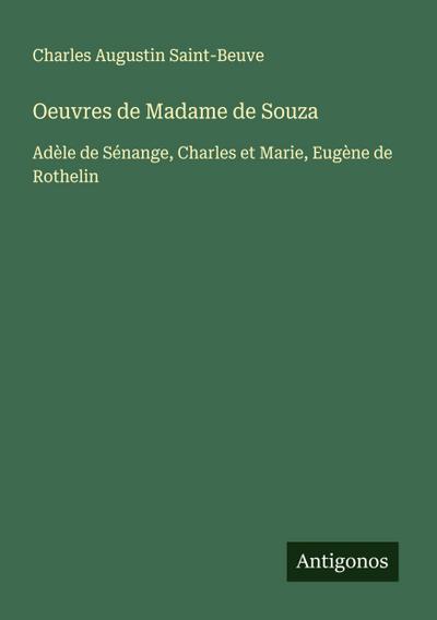 Oeuvres de Madame de Souza