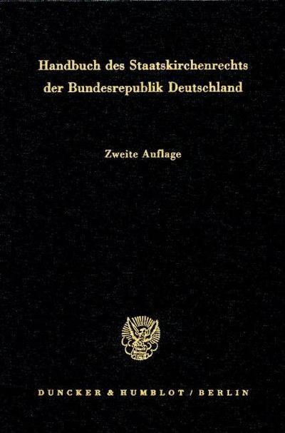 Handbuch des Staatskirchenrechts der Bundesrepublik Deutschland.2 Bände.
