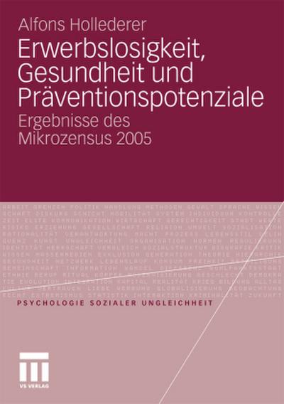 Erwerbslosigkeit, Gesundheit und Präventionspotenziale