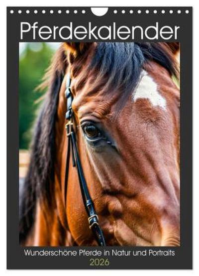 Pferdekalender - Wunderschöne Pferde in Natur und Portraits (Wandkalender 2026 DIN A4 hoch), CALVENDO Monatskalender