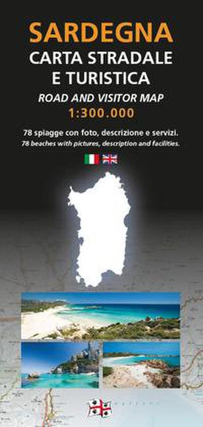 Sardegna. Carta stradale e turistica 1:300.000. 78 spiagge con foto, descrizione e servizi-Road and visitor map 1:300.000. 78 beaches with pictures, description and facilities