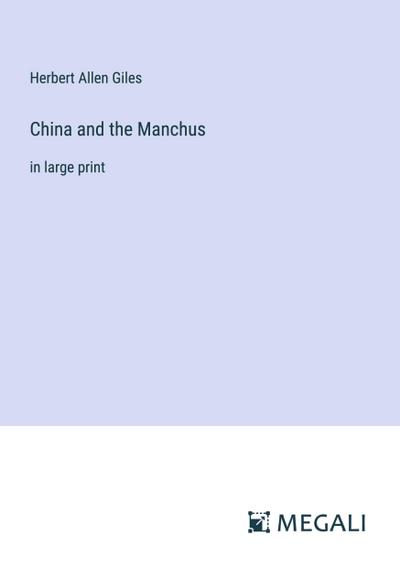 China and the Manchus