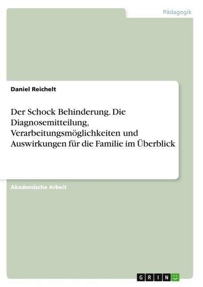 Der Schock Behinderung. Die Diagnosemitteilung, Verarbeitungsmöglichkeiten und Auswirkungen für die Familie im Überblick