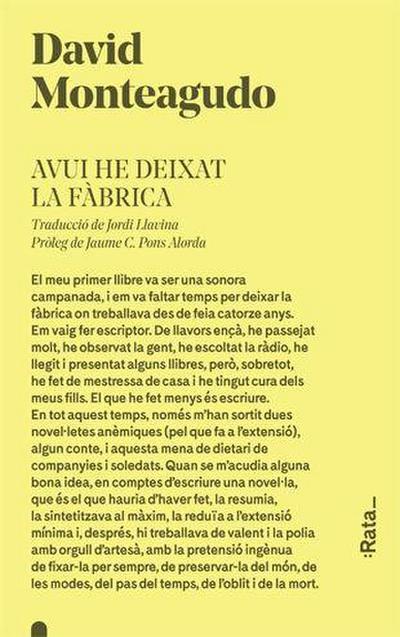 Llavina, J: Avui he deixat la fàbrica