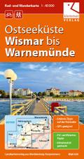 Rad- und Wanderkarte Ostseeküste Wismar bis Warnemünde