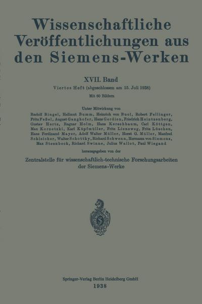 Wissenschaftliche Veröffentlichungen aus den Siemens-Werken