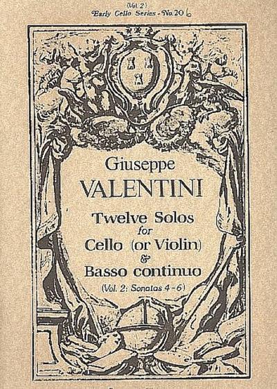 12 Solos vol.2 (nos.4-6)for cello (violin) and bc