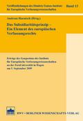 Das Subsidiaritätsprinzip - Ein Element des europäischen Verfassungsrechts
