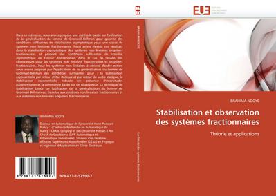 Stabilisation et observation des systèmes fractionnaires - IBRAHIMA NDOYE
