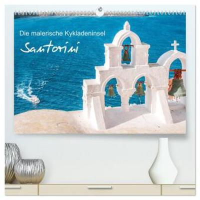 Santorini - Die malerische Kykladeninsel (hochwertiger Premium Wandkalender 2026 DIN A2 quer), Kunstdruck in Hochglanz