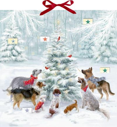 Zettel-Adventskalender - Weihnachten auf vier Pfoten