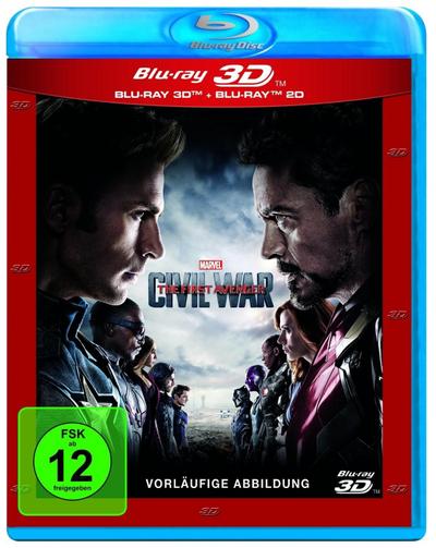 The First Avenger: Civil War 2D + 3D, 2 Blu-rays
