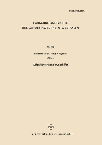 Öffentliche Finanzierungshilfen