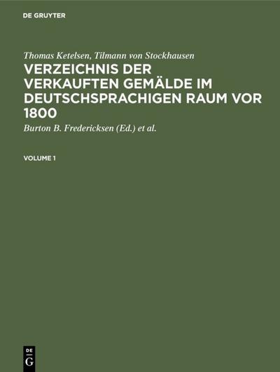 Verzeichnis der verkauften Gemälde im deutschsprachigen Raum vor 1800