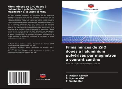 Films minces de ZnO dopés à l’aluminium pulvérisés par magnétron à courant continu