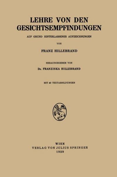 Lehre von den Gesichtsempfindungen