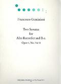 2 Sonatas op.1 nos.7+10for alto recorder and bc