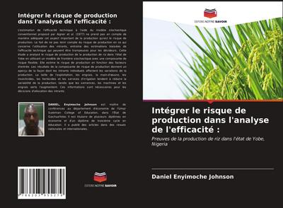 Intégrer le risque de production dans l’analyse de l’efficacité :